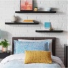 StyleWell 1.6 in H x 36 in. W x 7 in. D Black Wood Floating Wall Shelf (Set of 3) - Thumbnail 1