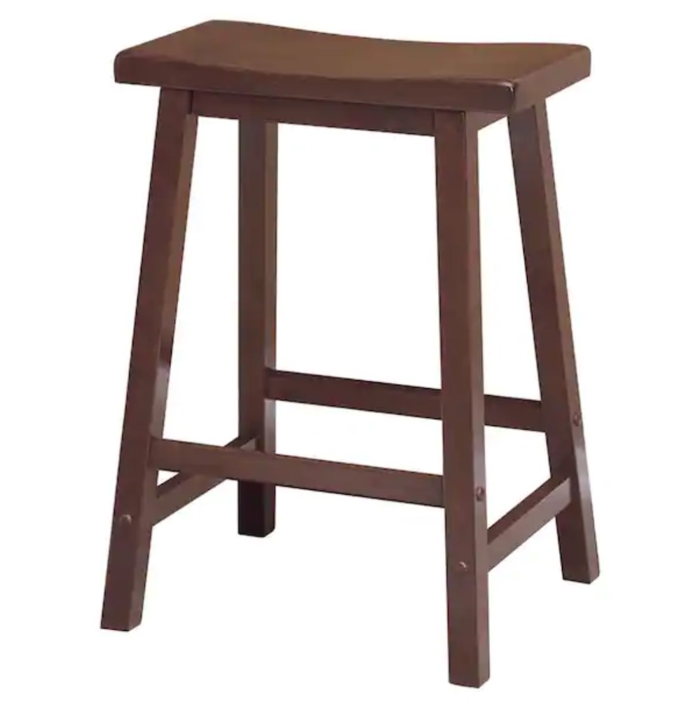Winsome Wood Satori 24 in. Saddle Seat Walnut Counter Stool - Image 1 - Lot 368JF