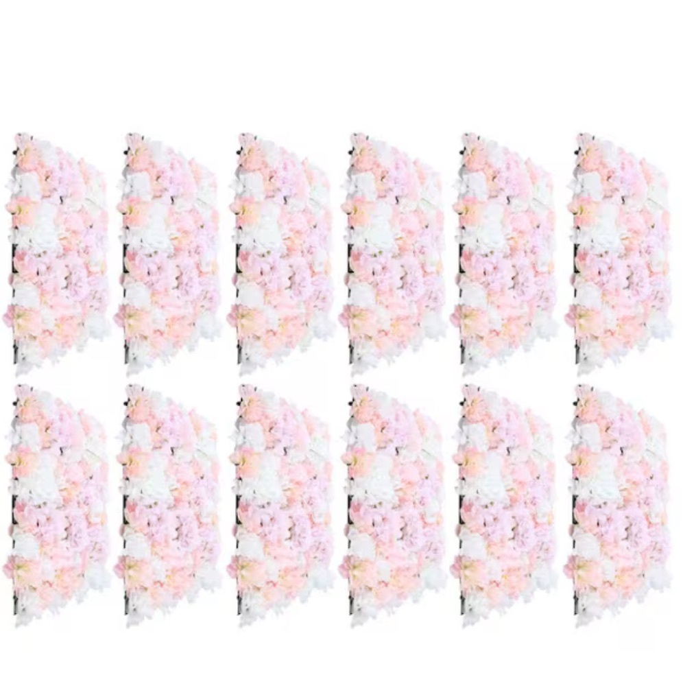 12-Piece Artificial Silk Rose Flower Wall Panel - Image 1 - Lot 371JF