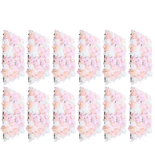 12-Piece Artificial Silk Rose Flower Wall Panel - Lot 371JF