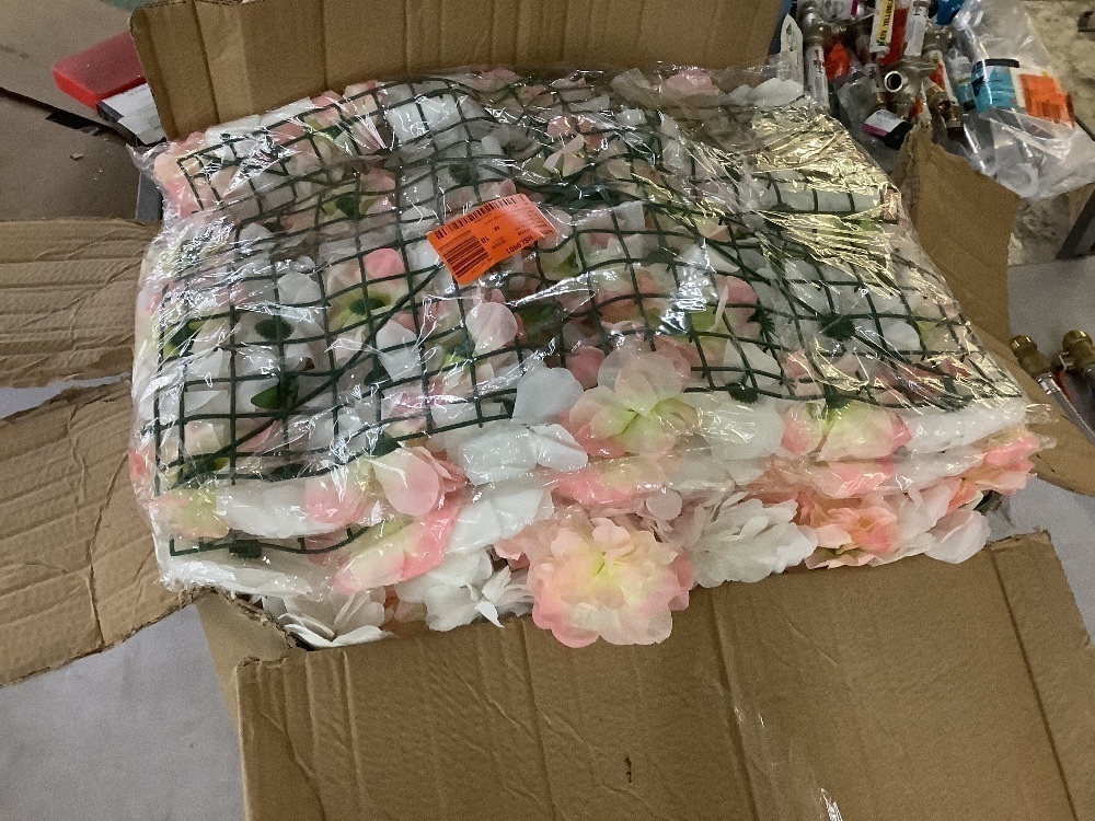 12-Piece Artificial Silk Rose Flower Wall Panel - Image 2 - Lot 371JF