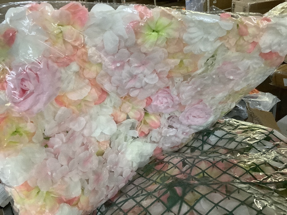 12-Piece Artificial Silk Rose Flower Wall Panel - Image 3 - Lot 371JF