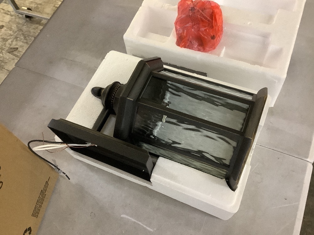 Progress Lighting Edition Collection 1-Light Antique Bronze Water Glass Traditional Outdoor Medium Wall Lantern Light - Image 4 - Lot 373JF