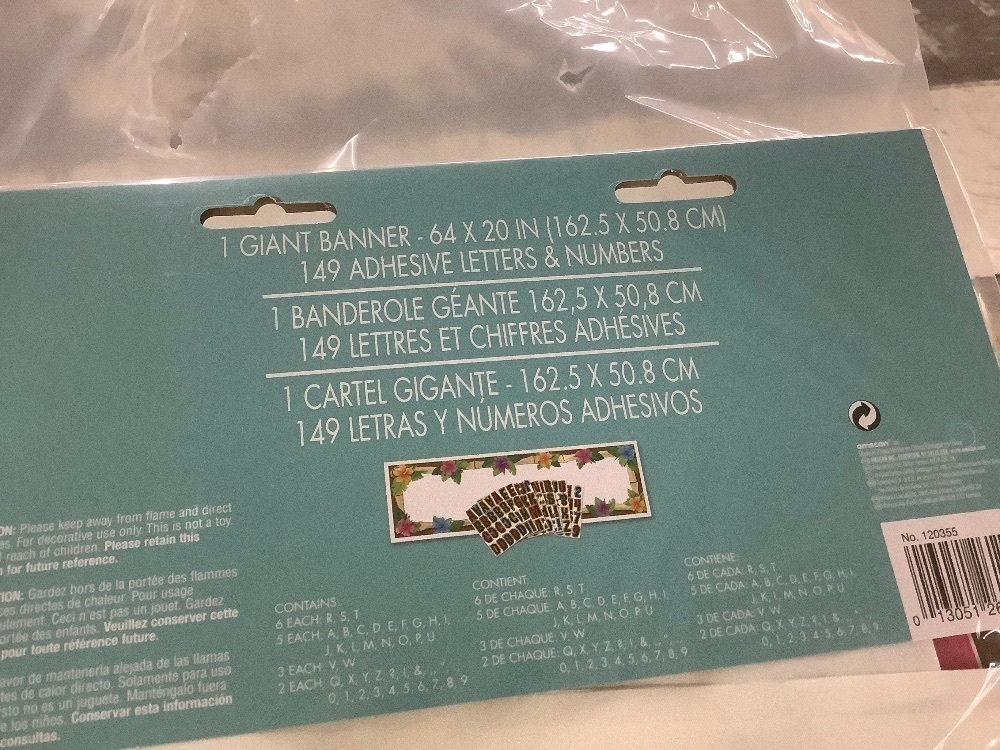 Case of Giant Banner Kit 64" x 20" w/ 149 Adhesive Letters & Numbers - Image 2 - Lot 389