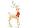 5ft 3D Pre-Lit Gold Glitter Christmas Reindeer Yard Decoration w/ 150 Lights - Thumbnail 1