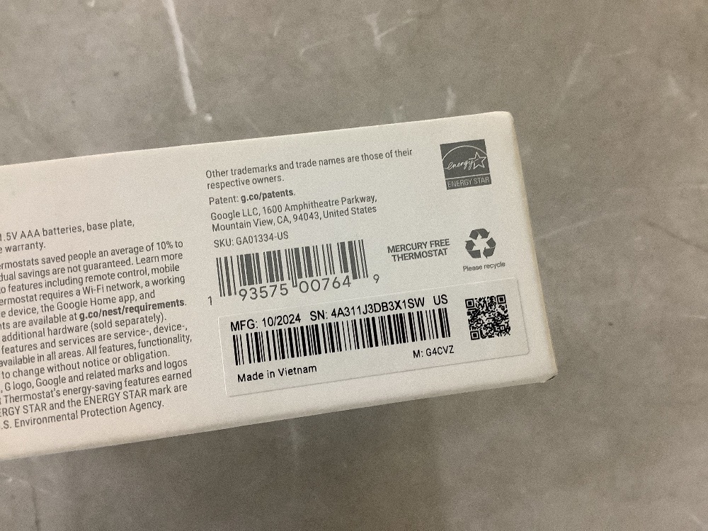 Google Nest Thermostat - Smart Programmable Wi-Fi Thermostat - Snow - Image 3 - Lot 470JF