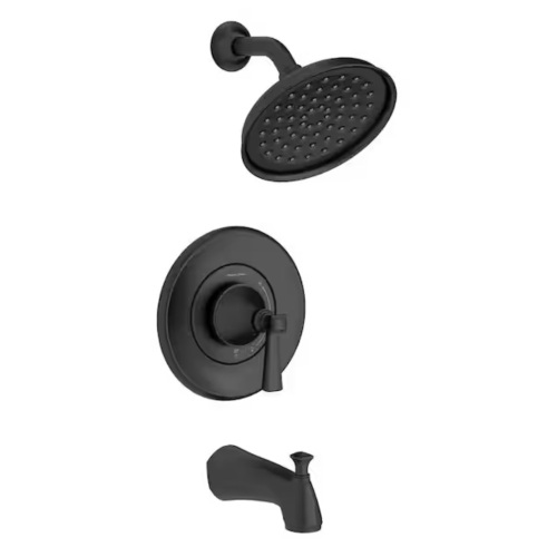 American Standard Rumson Single-Handle 1-Spray Tub and Shower Faucet with 1.8 GPM in Matte Black (Valve Included) - Lot 571JF