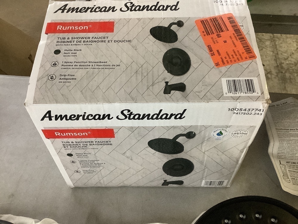 American Standard Rumson Single-Handle 1-Spray Tub and Shower Faucet with 1.8 GPM in Matte Black (Valve Included) - Image 7 - Lot 571JF