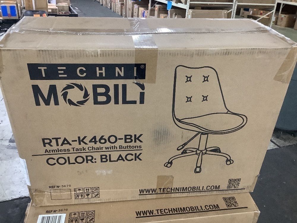 Techni Sport Black Armless Task Chair with Buttons - Image 2 - Lot 667JF