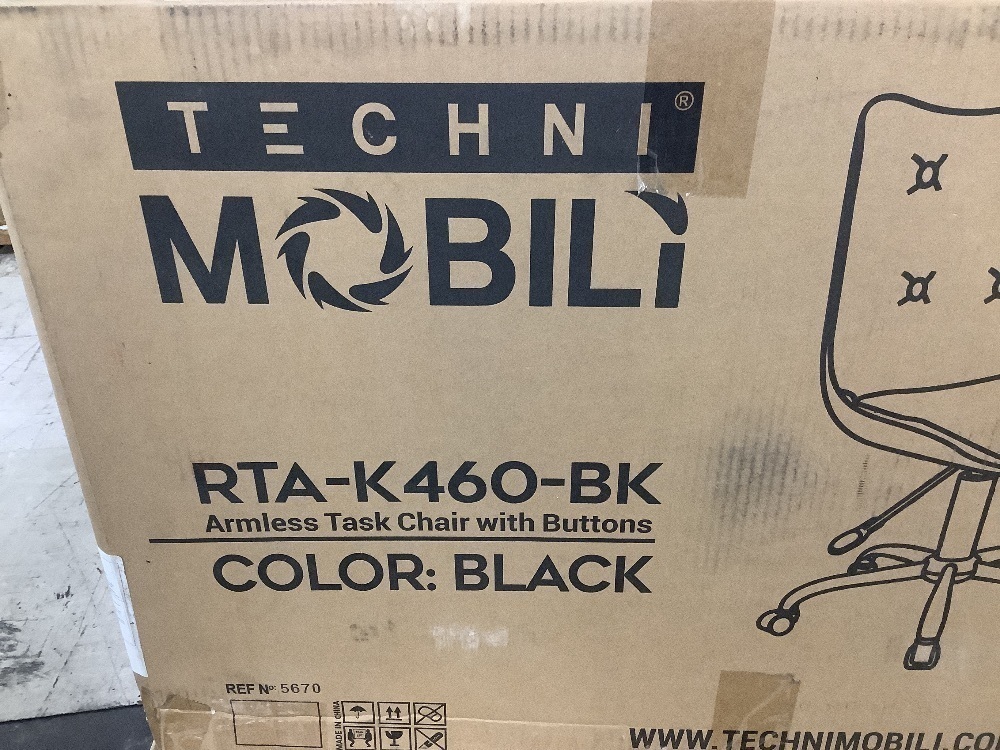 Techni Sport Black Armless Task Chair with Buttons - Image 3 - Lot 667JF