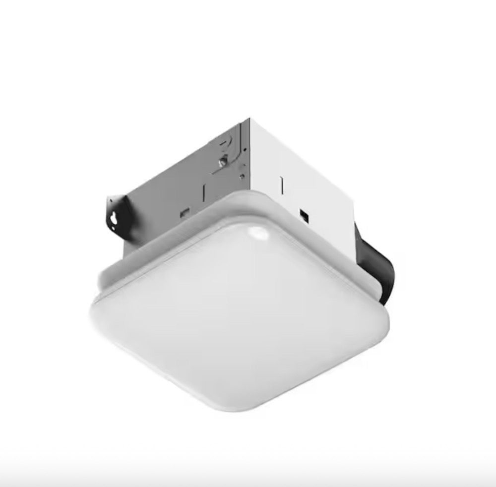 Commercial Electric 50 CFM Ceiling Mount Room Side Installation Bathroom Exhaust Fan with Adjustable Color Temperature LED and Night Light - Image 1 - Lot 677JF