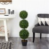 Nearly Natural 3 ft. Boxwood Triple Ball Topiary Artificial Tree (Indoor/Outdoor) - Thumbnail 1