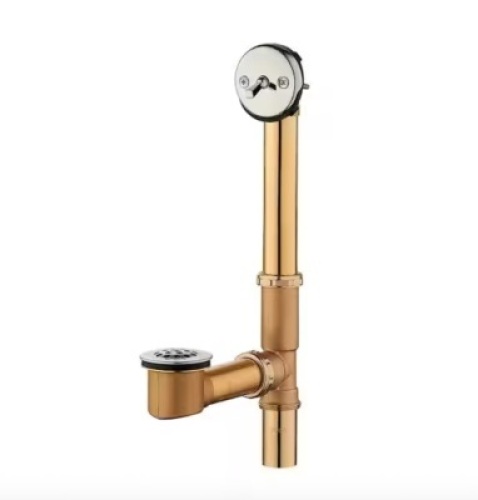 Everbilt Trip Lever 1-1/2 in. 20-Gauge Brass Pipe Bath Waste and Overflow Drain in Chrome - Lot 878JF