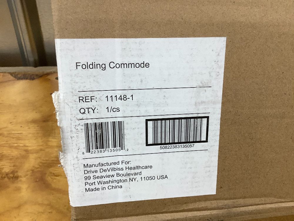 Drive Medical 11148-1 Folding Steel Bedside Commode Chair, Portable Toilet - Image 3 - Lot 3501