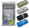 VENTURE 4TH - 4pcs Quick Dry Towels. Microfiber Travel Towels Ideal for Camping, Hiking, Backpacking, Gym. Lightweight & Fast Drying Travel Towels for Body. Compact & Easy to Pack - 4 Pack Medium - Thumbnail 1