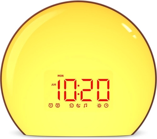 Magicteam Sunrise Alarm Clock Wake Up Clock Natural Sunset Simulation 21 Soothing Sounds Dual Alarm 6 Times Snooze 28 Ringtones Dimmable 12 Colors Night Light 10 Timer Options Adjustable Volume - Lot 3615