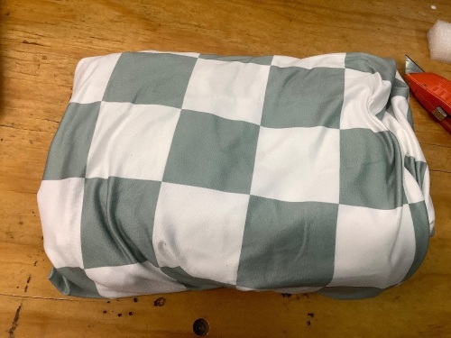 Checkered Green Crib Sheet - Lot 3622