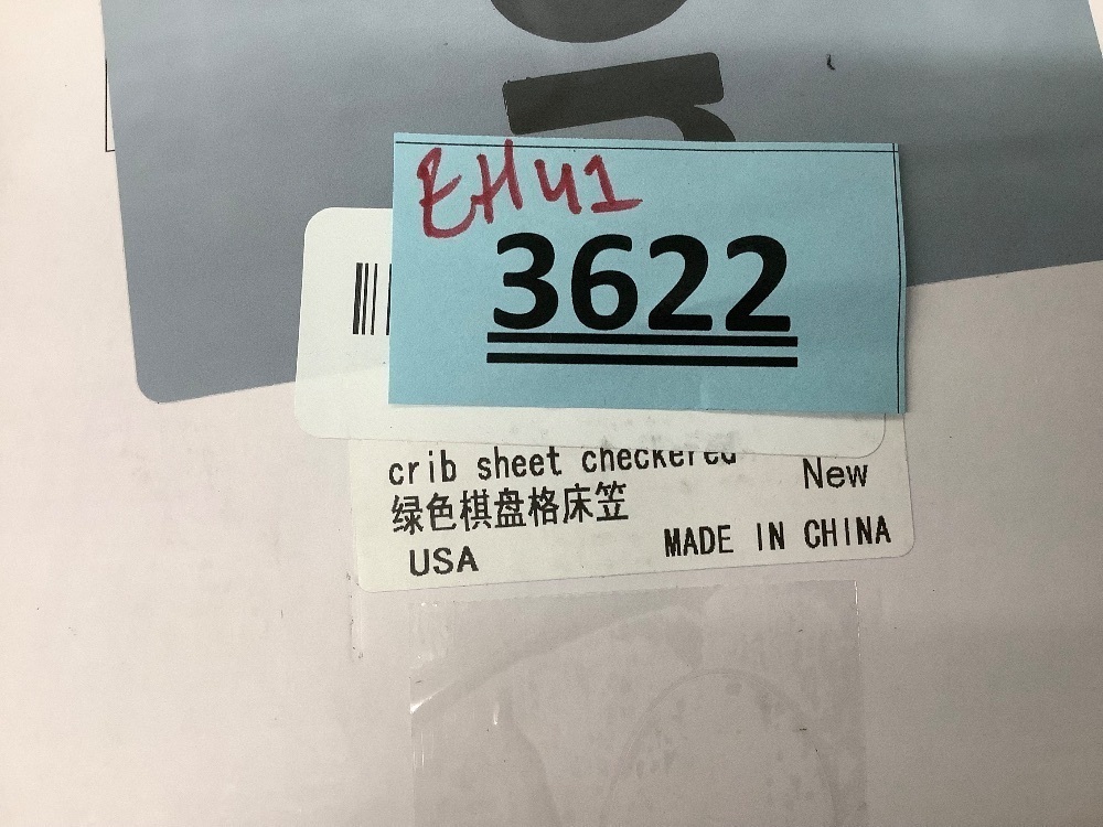 Checkered Green Crib Sheet - Image 3 - Lot 3622