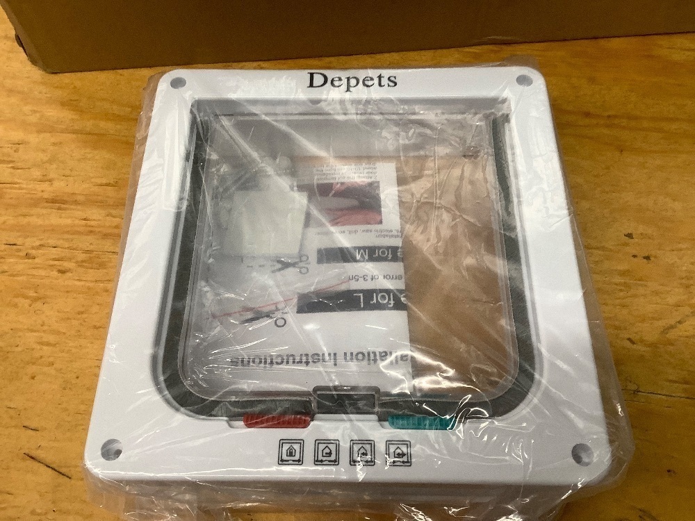 Depets Medium Cat Flap Door with 4 Way Lock (Outer Size 7.5" x 7.8"), Magnetic Pet Door Kit White, Weather-Resistant Cat Door for Cats & Doggy - Image 2 - Lot 3627