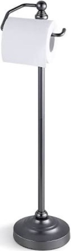 SunnyPoint Deluxe Free Standing Heavy Weighted Toilet Tissue Paper Roll Holder Stand - Lot 3644