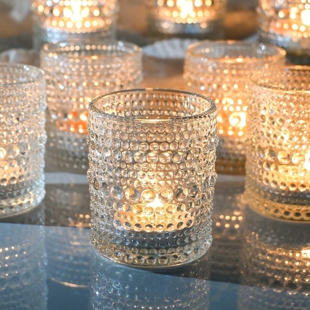24 Pcs Votive Candle Holders - Wedding Table Decor Tea Lights Clear Glass Tealight Candle Holders for Birthday, Christmas, Thanksgiving Party - Image 1 - Lot 3682