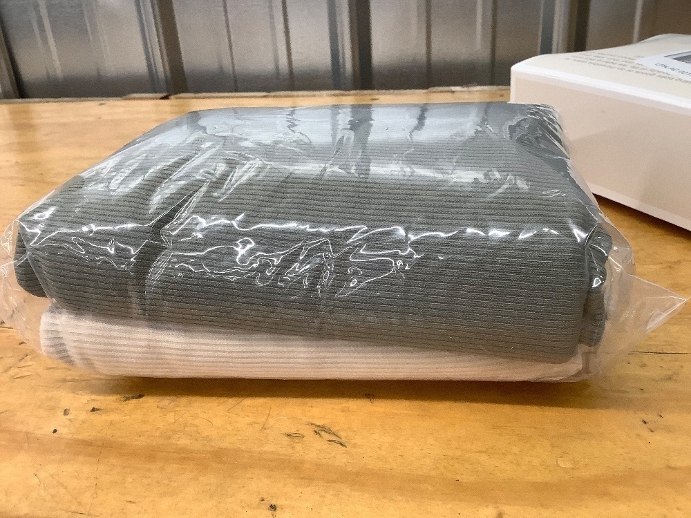 Konssy Knit Baby Blanket 2 Pack, Soft Ribbed Swaddle Receiving Blankets for Boys & Girls, Lightweight Cozy Swaddling Wrap for Newborns, Infants, & Toddlers, 33x42 Inch (Beige, Sage) - Image 2 - Lot 3695