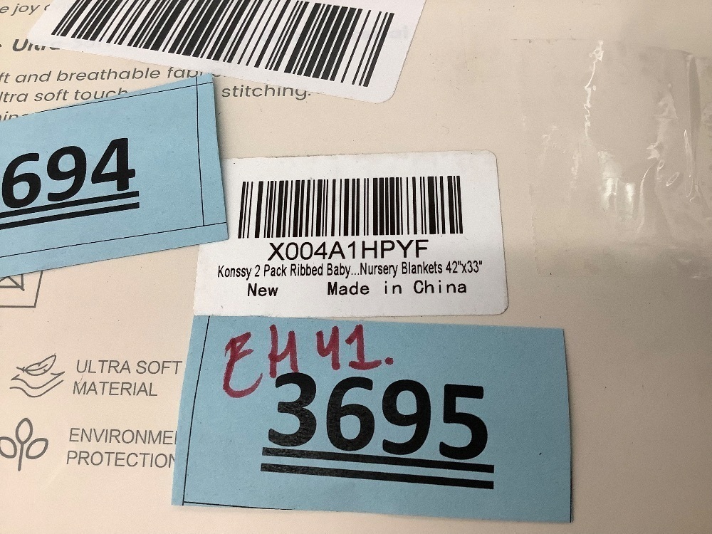 Konssy Knit Baby Blanket 2 Pack, Soft Ribbed Swaddle Receiving Blankets for Boys & Girls, Lightweight Cozy Swaddling Wrap for Newborns, Infants, & Toddlers, 33x42 Inch (Beige, Sage) - Image 4 - Lot 3695