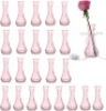 Set of 24 Glass Vase, Pink Bud Vases in Bulk with Lace for Floral Arrangements, Events, Home Decor Weddings, Table Centerpiece - Thumbnail 1