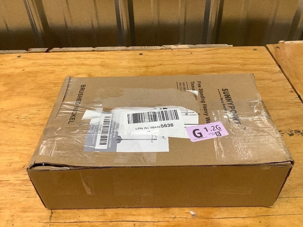 SunnyPoint Deluxe Free Standing Heavy Weighted Toilet Tissue Paper Roll Holder Stand (Brushed Nickel) - Image 3 - Lot 3914