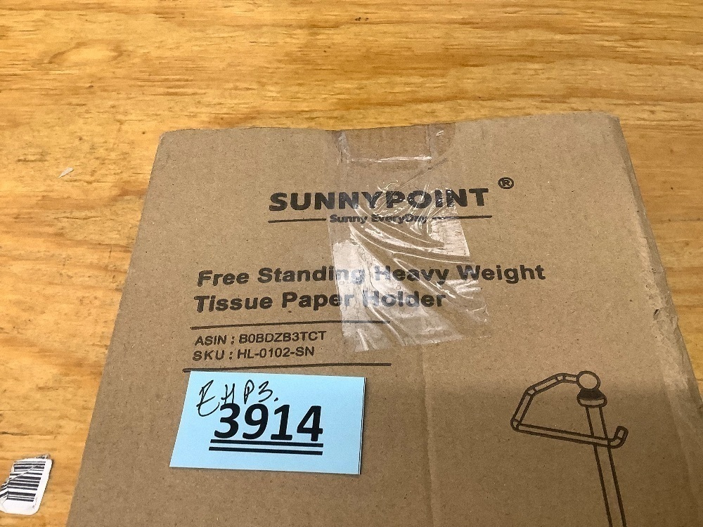 SunnyPoint Deluxe Free Standing Heavy Weighted Toilet Tissue Paper Roll Holder Stand (Brushed Nickel) - Image 4 - Lot 3914