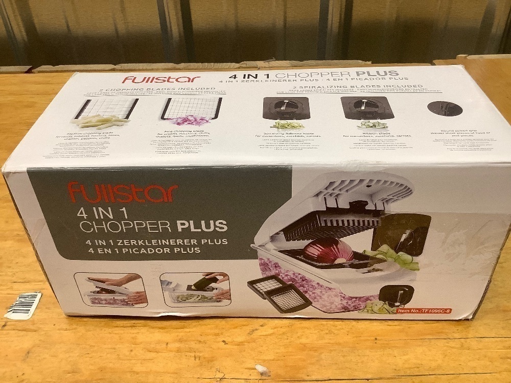 Fullstar Vegetable Chopper and Spiralizer - Food Chopper with Container, Fruit Slicer, Kitchen Gadgets & Accessories, Home Essentials (4 in 1, White) - Image 3 - Lot 3915