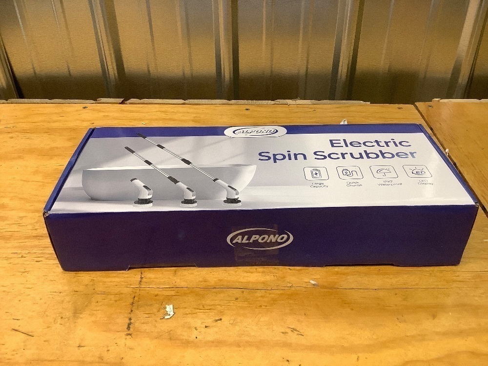 Electric Spin Scrubber with Long Handle: ALPONO Cordless Power Shower Scrubber Spin Brush with 7 Brush Replacement Heads for Cleaning Bathroom,Tub, Tile (Black) - Image 3 - Lot 3920