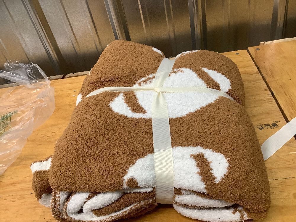 Microfiber Fall Rugby Texture Throw Blanket Ball Game Christmas Thanksgiving Gifts Knitted Fluffy Blanket Lightweight Cozy Soft Warm Blanket for Sofa Bed Decor (White, 50x60 Inches) - Image 4 - Lot 3930