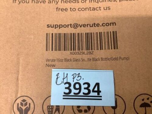 Set of 2 Glass Soap Dispenser with Stainless Steel Pump - Lot 3934