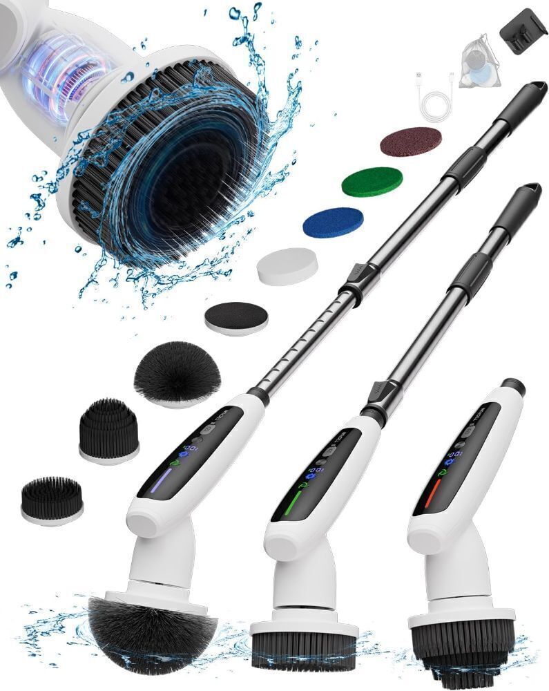Electric Spin Scrubber, 2024 New Full-Body IPX7 Waterproof Bathroom Cleaner Brush - Image 1 - Lot 3996