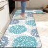 Teal Kitchen Mats, Cushioned Anti Fatigue Kitchen Rugs Non Slip - Thumbnail 1