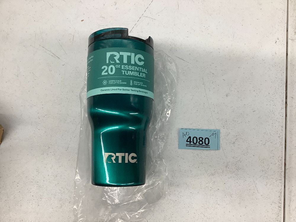 RTIC 20oz Essential Tumbler with Lid, Insulated, Stainless Steel, Metal, Double Wall Vacuum-Insulation, Ceramic Lined, Travel Cup - Image 2 - Lot 4080