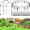 Garden Fences Animal Barrier, 12.55"*16.48" Black Garden Border Fencing, Arched Rustproof Metal No Dig Fence for Dogs, Outdoor Fence, Dog Fencing for Yard, Flower Bed (Medium 19 Pcs) - Thumbnail 1