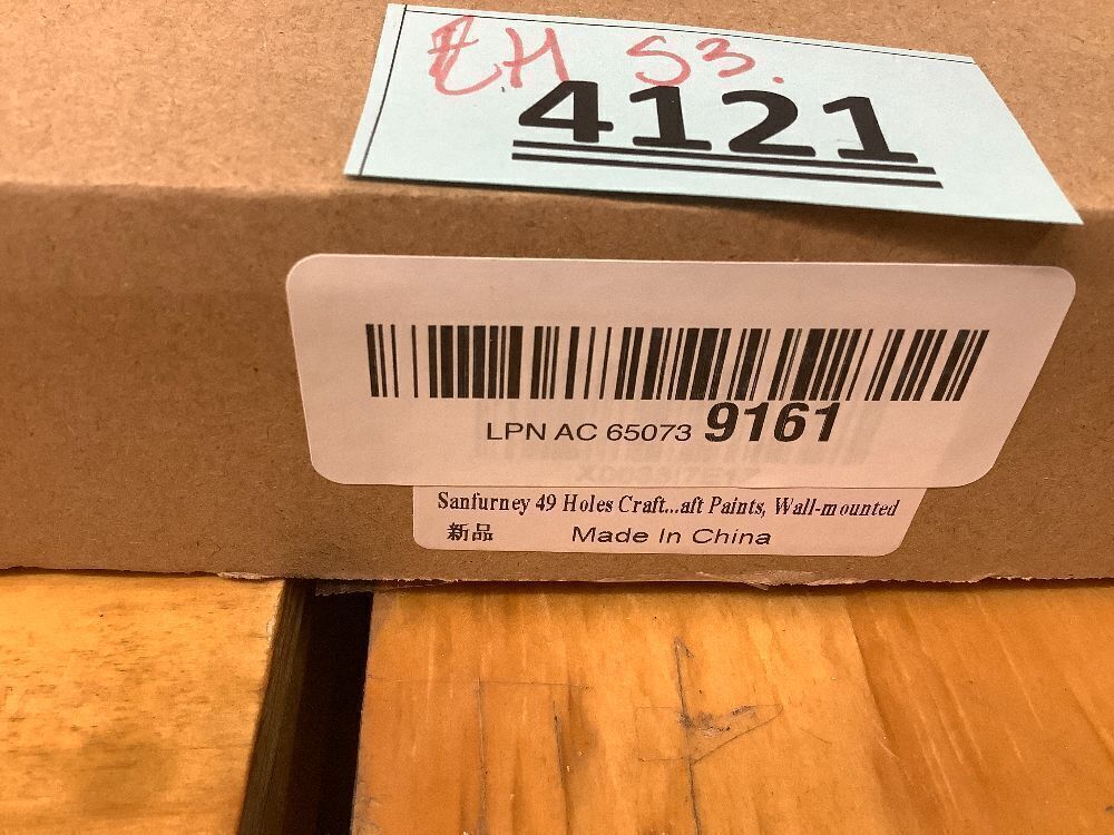 SANFURNEY 49 Holes Craft Paint Storage Organizer for 2oz-wall mount, White - Image 1 - Lot 4121