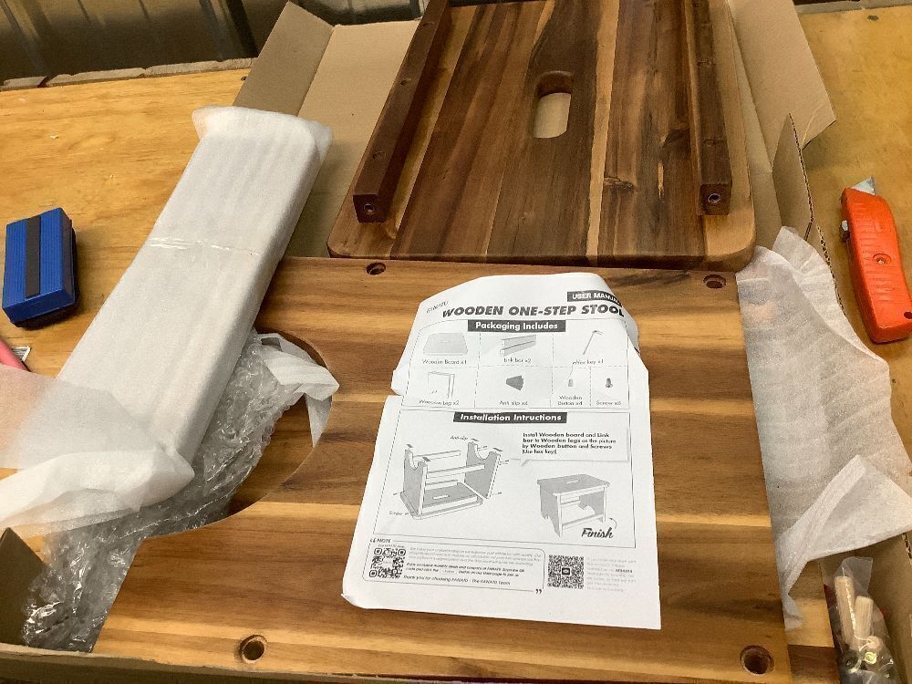 Wooden Step Stool, 13'' Heavy Duty Stepping Stool for Adults with Handle, Nonslip & Durable Design Supports up to 500lbs for Bedroom or Kitchen - Image 2 - Lot 4122