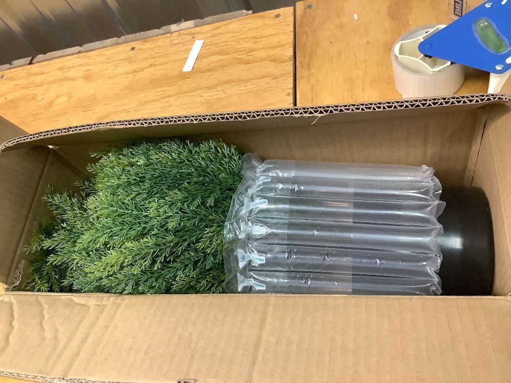 Artificial Cedar Topiary Ball Tree with Ground Spike, 16'' Fake Cedar Plant UV Resistant Artificial Shrubs, Faux Cypress Plant Fake Bushes for Front Porch Garden Indoor Outdoor - Image 2 - Lot 4125