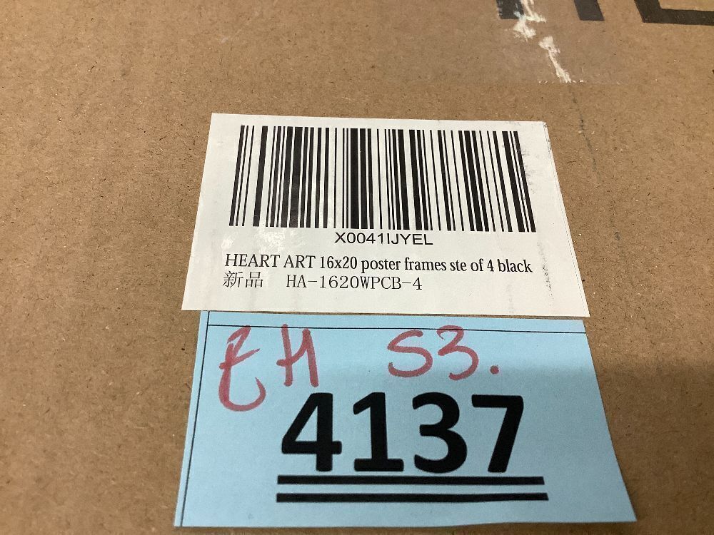 HEART ART 16x20 Frames Set of 4,Picture Frames 16x20 For Posters Without Mat,Wall Gallery Photo Frames,Black - Image 2 - Lot 4137