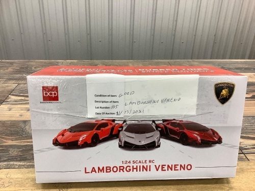 1/24 Kids RC Lamborghini Veneno Racing Car Toy w/ Lights, Shock Suspension - Lot 105