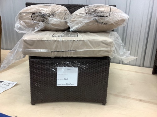 Wicker Conversation Seat w/ Pillows - Lot 127