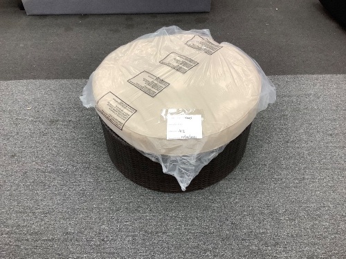 Wicker Round Ottoman - Lot 142
