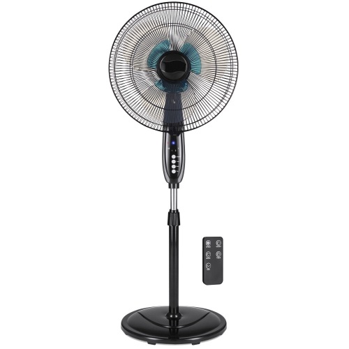 Adjustable 16in Oscillating Pedestal Fan w/ 7.5 Hour Timer, Double Blades, Remote Control - Lot 157