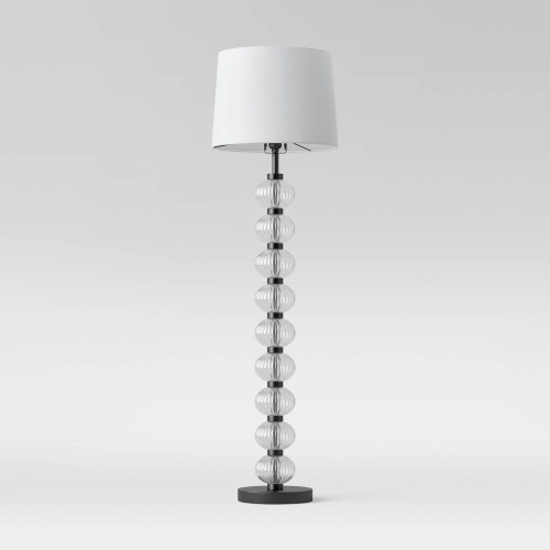 Stacked Ribbed Glass Floor Lamp - Lot 187