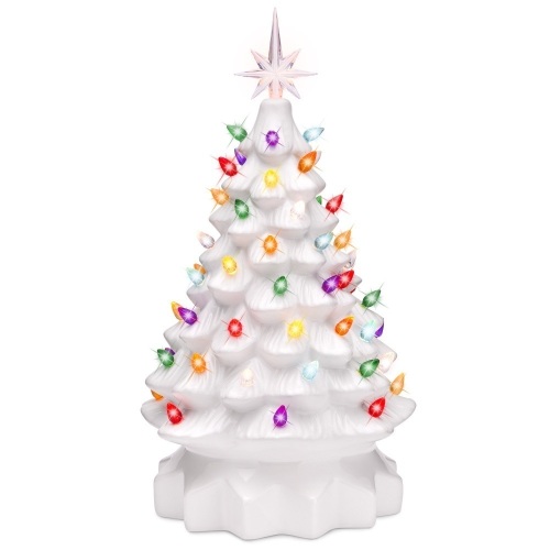 15in Pre-Lit Ceramic Christmas Tree w/ 64 Lights - Lot 249