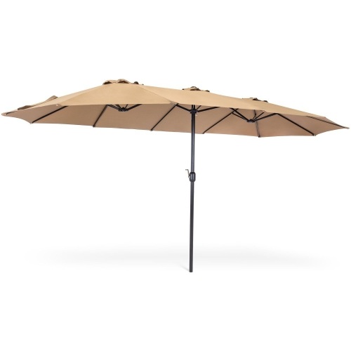 15x9ft Large Double-Sided Rectangular Patio Market Umbrella w/ Crank - Lot 258