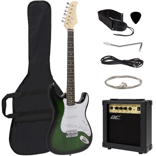 39in Full Size Beginner Electric Guitar Kit with Case, Strap, Amp, Whammy Bar - Lot 264